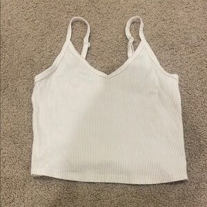 White Ribbed Women's Top